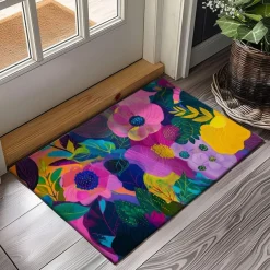 Asthetic Flowers Doormat Floor Mats Washable Rugs Kitchen Mat Non-Slip Oil Proof Rug Indoor Outdoor Mat Bedroom Decor Bathroom Mat Entrance Rug