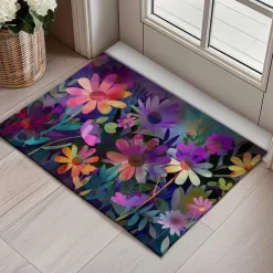Asthetic Flowers Doormat Floor Mats Washable Rugs Kitchen Mat Non-Slip Oil Proof Rug Indoor Outdoor Mat Bedroom Decor Bathroom Mat Entrance Rug
