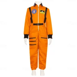 Astronaut Group Couple Costume Cosplay Costume Onesie Costume Jumpsuits Orange For Kings Day Halloween Carnival Adults Kids Unisex