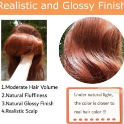 Auburn Beehive Wig Vintage Wig 70s 60s 50s Dress Up Party Wigs for Women Pinup Carnival Costume Wig with Bangs Halloween Wigs