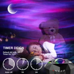 Aurora Galaxy Projector Light Star Projection with Music Speaker Night Light Projector with Moon Northern Lights Projector for Bedroom/Gaming Room/Home Theater/Ceiling