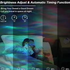 Aurora Galaxy Projector Light Star Projection with Music Speaker Night Light Projector with Moon Northern Lights Projector for Bedroom/Gaming Room/Home Theater/Ceiling