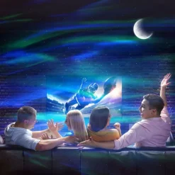 Aurora Galaxy Projector Light Star Projection with Music Speaker Night Light Projector with Moon Northern Lights Projector for Bedroom/Gaming Room/Home Theater/Ceiling
