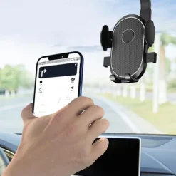 Auto Rearview Mirror Phone Holder in Car Mount Stand for CellPhone Car Mobile Support Rotating Adjustable Car SmartPhone Holder Compatible with 4-7 Cell Phones Phone Accessory
