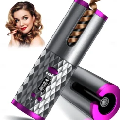 Automatic Curling Iron, Hair Curler Cordless With 6 Temps & Timer, Wireless Portable Curler, Rechargeable Rotating Curling Iron Wand, Self Hair Curling Iron for Lasting Curls Multi coler