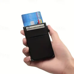 Automatic Pop Up Credit Card Holder Minimalist RFID Blocking Men's Business Card Wallet