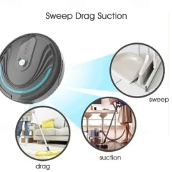 Automatic Smart Household Mopping Sweeping Machine Robot Cleaner Vacuum Floor Dust Hair USB/Battery