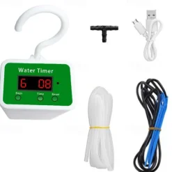 Automatic Watering System USB Power Automatic Drip Irrigation Kit 8 Drop Arrow Holiday Plant Watering Devices for Indoor Potted Plants LED Display DIY Automatic Plant Waterer Gift for Gardening Lovers