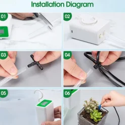 Automatic Watering System USB Power Automatic Drip Irrigation Kit 8 Drop Arrow Holiday Plant Watering Devices for Indoor Potted Plants LED Display DIY Automatic Plant Waterer Gift for Gardening Lovers