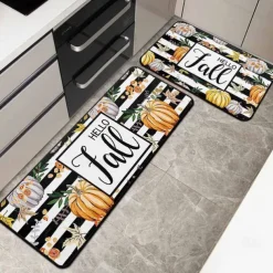 Autumn Pumpkin Truck Area Rug Kitchen Mat Non-Slip Oil Proof Floor Mat Livingroom Rug Indoor Outdoor Mat Bedroom Decor Bathroom Mat Entrance Rug Door Mat