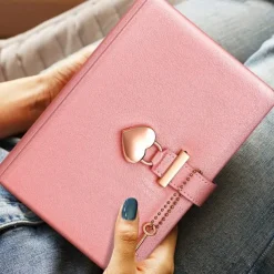 B6 Heart Lock Journal - Cute Heart-Shaped Lock, Perfect Festival Gift for Writing and Journaling