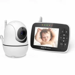 Baby Monitor - 3.5 Screen Video Baby Monitor with Camera and Audio - Remote Pan-Tilt-Zoom Night Vision VOX Mode Temperature Monitoring Lullabies 2-Way Talk 960ft Range