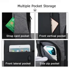 Backpack Men USB Charging Waterproof 15.6 Inch Laptop Casual Oxford Male Business Bag Mochila Computer Notebook Backpacks