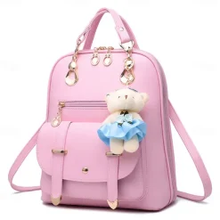 Backpack Purse for Women Large Capacity Leather Shoulder Bags Cute Mini Backpack for Girls,Black, Back to School Gift