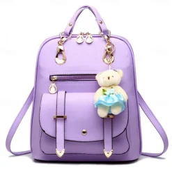 Backpack Purse for Women Large Capacity Leather Shoulder Bags Cute Mini Backpack for Girls,Black, Back to School Gift