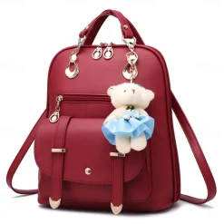 Backpack Purse for Women Large Capacity Leather Shoulder Bags Cute Mini Backpack for Girls,Black, Back to School Gift