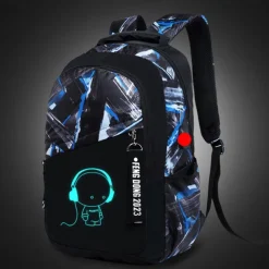 Backpacks School Backpack Set with Sling Bag Boys Backpacks for School Backpack with USB Charger Reflective Waterproof Backpack Back to School Gift