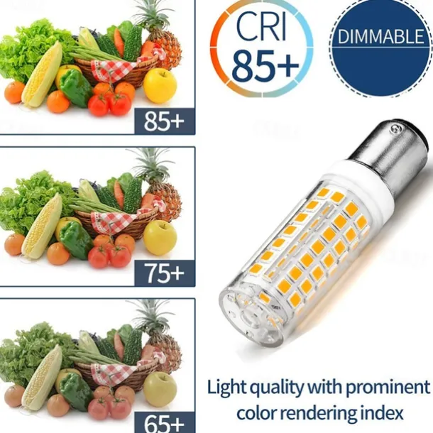 BA15D LED Corn Bulbs 6W 220V Dimmable Double Bayonet Base for Pendants, Ceiling Fans, Sewing Machine 2/6pcs