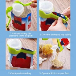 Bag Clips for Food,Food Storage Sealing Clips with Pouring Spouts, Bag Clips for Food,Chip Bag Clips,Plastic Cap Food Clips, Great for Organizing and Storing Food in the Kitchen