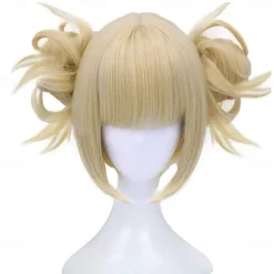 Bakugou Wig Deku Wig Toga Wig Uraraka Cosplay Wig Cosplay Wig Wavy Middle Part Wig Blonde One Color Synthetic Hair Women's Blonde Halloween Wigs