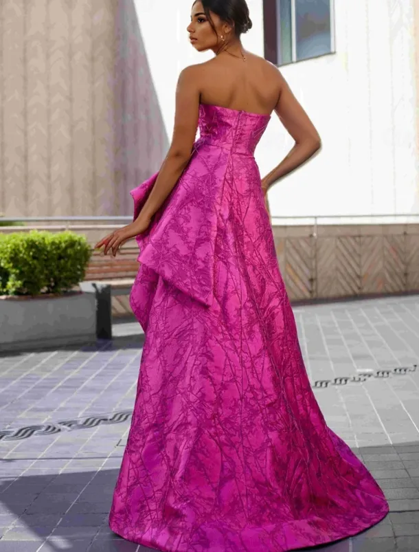 Ball Gown A-Line Evening Gown Elegant Dress Formal Wedding Floor Length Sleeveless StraplessDress Nylon with Slit Wedding Guest Dress