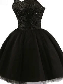 Ball Gown Wedding Guest Dresses Elegant Dress Homecoming Dress Graduation Party Wear Short / Mini Sleeveless Strapless with Pleats Beading Strappy dress to impress