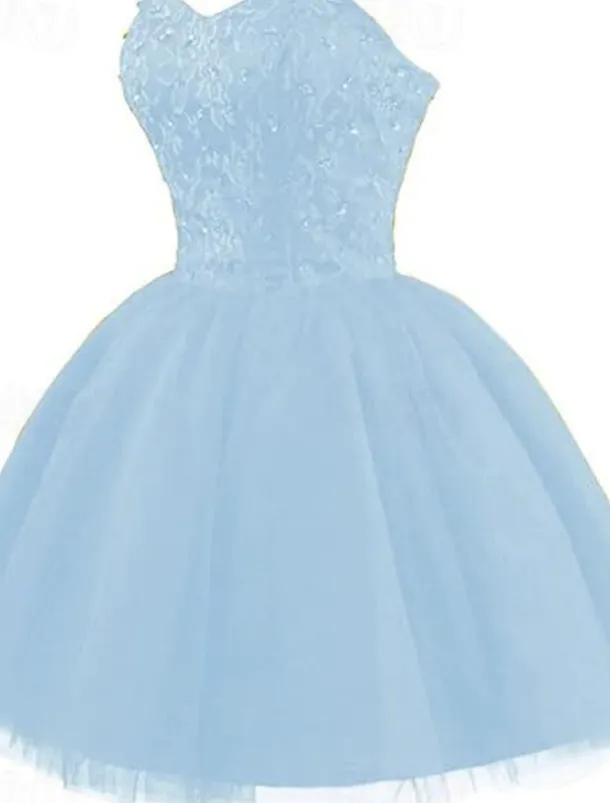 Ball Gown Wedding Guest Dresses Elegant Dress Homecoming Dress Graduation Party Wear Short / Mini Sleeveless Strapless with Pleats Beading Strappy dress to impress