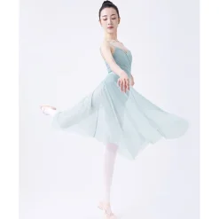 Ballet Skirts Tulle Women's Performance Training Sleeveless High Chinlon