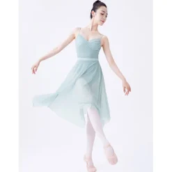 Ballet Skirts Tulle Women's Performance Training Sleeveless High Chinlon