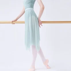 Ballet Skirts Tulle Women's Performance Training Sleeveless High Chinlon