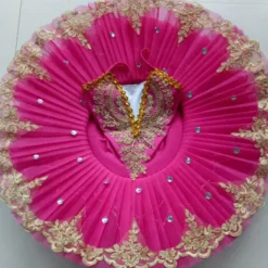 Ballet Tutu Dress Dress Lace Printing Pleats Girls' Training Performance Sleeveless High Spandex Lace Tulle