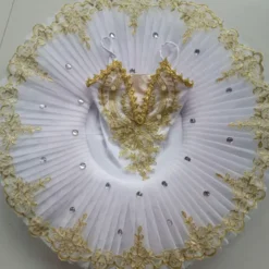 Ballet Tutu Dress Dress Lace Printing Pleats Girls' Training Performance Sleeveless High Spandex Lace Tulle