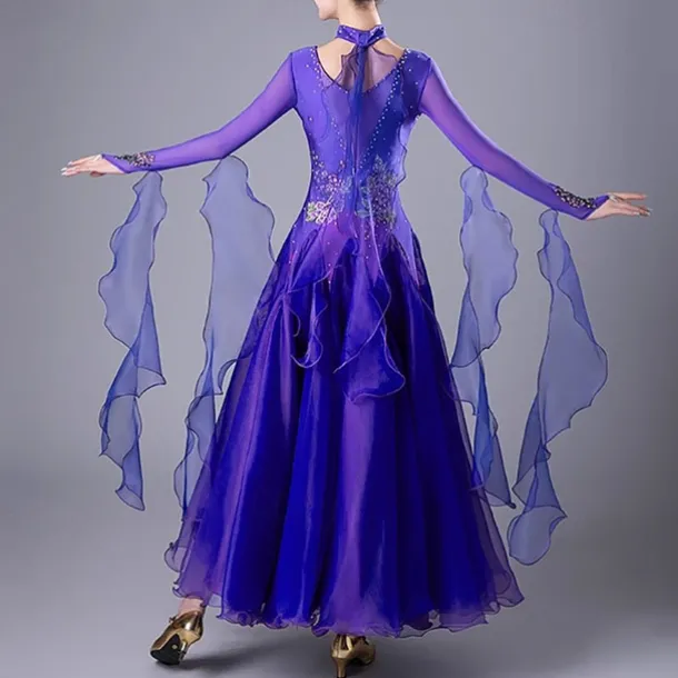 Ballroom Competition Dresses Women National Standard Waltz Dancing Clothes Long Sleeve Party Modern Dance Stage Wear Costumes