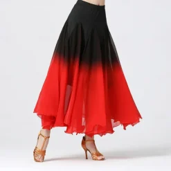 Ballroom Dance Activewear Skirts Ruching Splicing Women's Training Performance High Chiffon Polyester
