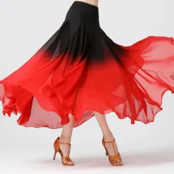 Ballroom Dance Activewear Skirts Ruching Splicing Women's Training Performance High Chiffon Polyester