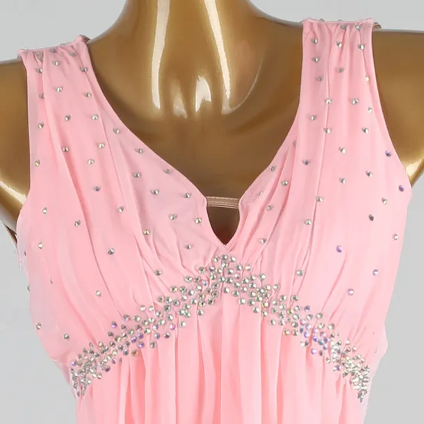 Ballroom Dance Dress Crystals / Rhinestones Women's Performance Daily Wear Sleeveless Spandex Organza