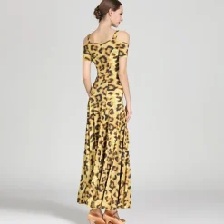 Ballroom Dance Dress Draping Pattern / Print Women's Training Performance Short Sleeve High Ice Silk