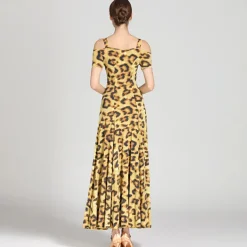 Ballroom Dance Dress Draping Pattern / Print Women's Training Performance Short Sleeve High Ice Silk