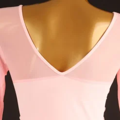 Ballroom Dance Dress Pure Color Women's Girls' Performance Training Long Sleeve High Chiffon Chinlon Tulle