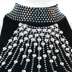 Ballroom Dance Dress Rhinestone Women's Performance Training Long Sleeve High Chiffon Chinlon Tulle