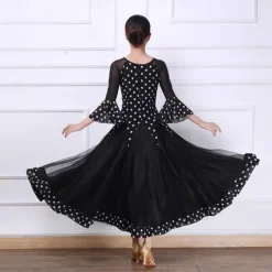 Ballroom Dance Dress Splicing Crystals / Rhinestones Women's Performance Party 3/4 Length Sleeve Mesh Spandex Tulle