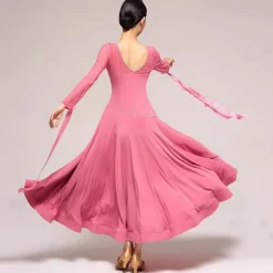 Ballroom Dance Dress Splicing Crystals / Rhinestones Women's Performance Training Long Sleeve Crystal Cotton Mesh