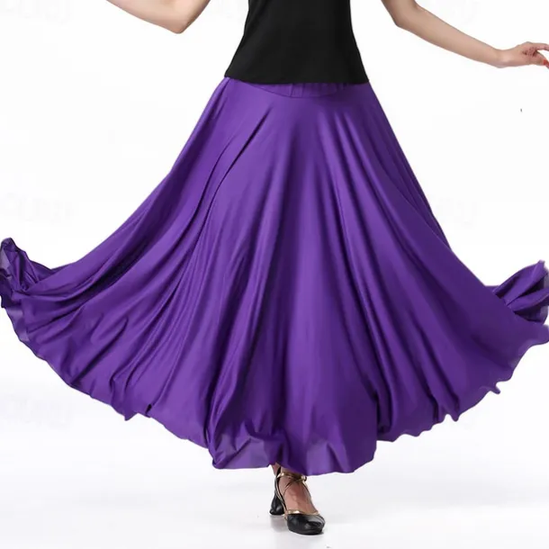 Ballroom Dance Skirts Pure Color Women's Performance Daily Wear Milk Fiber