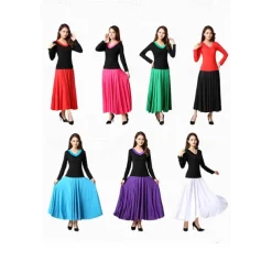 Ballroom Dance Skirts Pure Color Women's Performance Daily Wear Milk Fiber