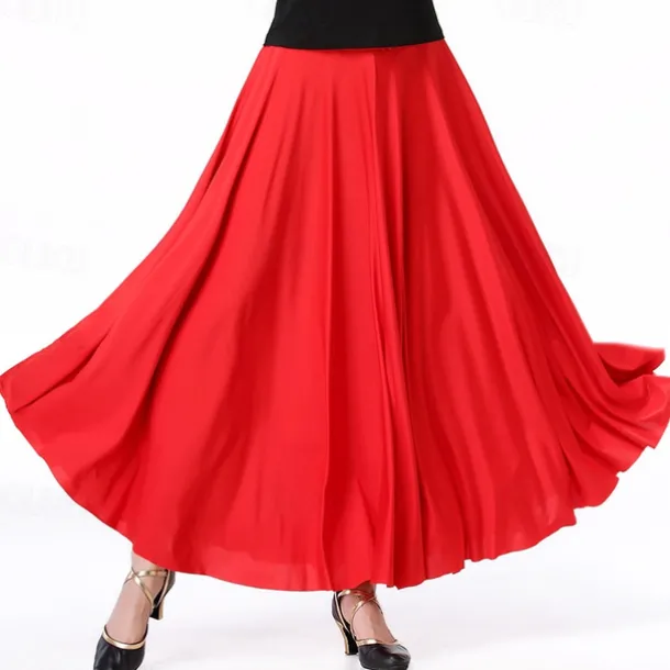 Ballroom Dance Skirts Pure Color Women's Performance Daily Wear Milk Fiber