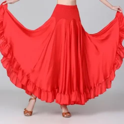 Ballroom Dance Skirts Ruffles Cascading Ruffles Ruching Women's Performance Training High Polyester