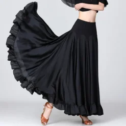Ballroom Dance Skirts Ruffles Cascading Ruffles Ruching Women's Performance Training High Polyester