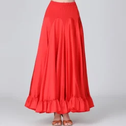 Ballroom Dance Skirts Ruffles Cascading Ruffles Ruching Women's Performance Training High Polyester