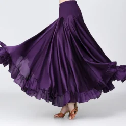 Ballroom Dance Skirts Ruffles Cascading Ruffles Ruching Women's Performance Training High Polyester