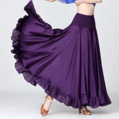 Ballroom Dance Skirts Ruffles Cascading Ruffles Ruching Women's Performance Training High Polyester
